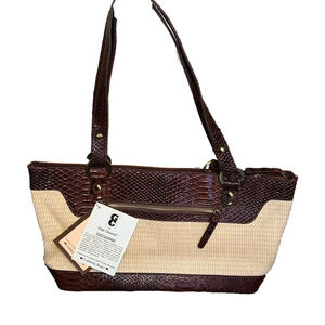 NWT Gigi Chantal Handbag Purse Faux Alligator Trim
